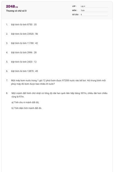 Thương có chữ số 0