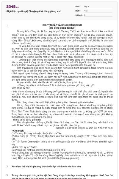 (Ngữ liệu ngoài sgk) Chuyện gã trà đồng giáng sinh