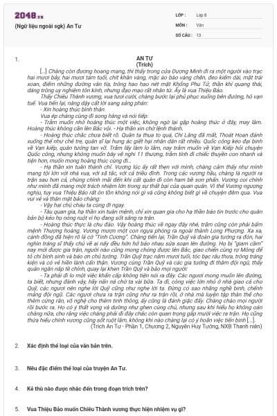 (Ngữ liệu ngoài sgk) An Tư