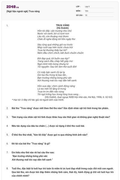 (Ngữ liệu ngoài sgk) Trưa vắng