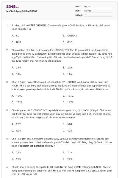 Muối có dạng CnH2n+6O3N2