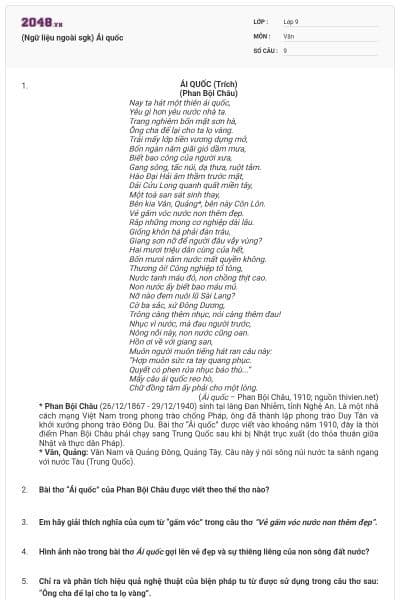 (Ngữ liệu ngoài sgk) Ái quốc