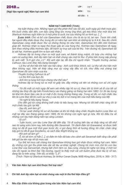 (Ngữ liệu ngoài sgk) Năm hạt cam khô