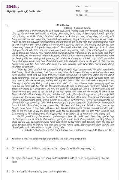 (Ngữ liệu ngoài sgk) Sử thi buồn