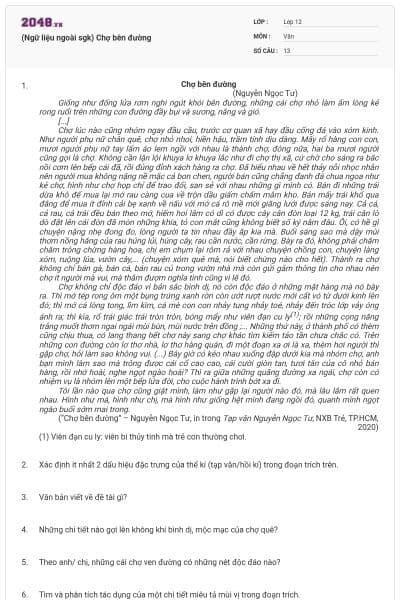 (Ngữ liệu ngoài sgk) Chợ bên đường