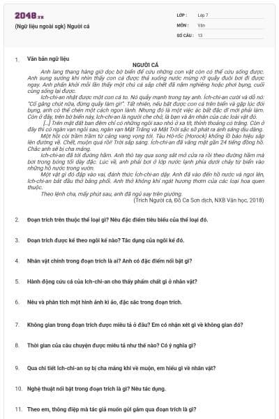 (Ngữ liệu ngoài sgk) Người cá