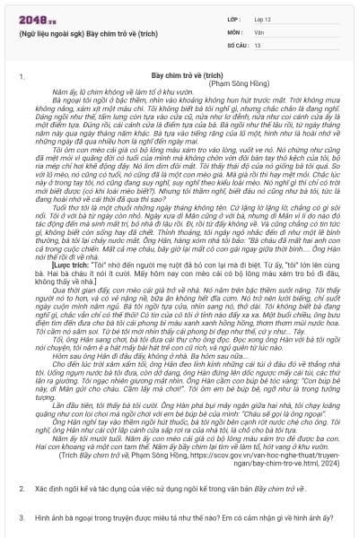 (Ngữ liệu ngoài sgk) Bầy chim trở về (trích)