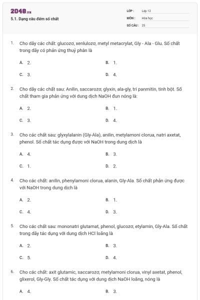 5.1. Dạng câu đếm số chất