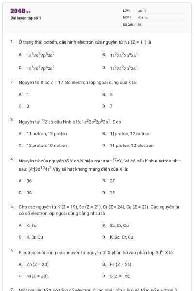 Bài luyện tập số 1
