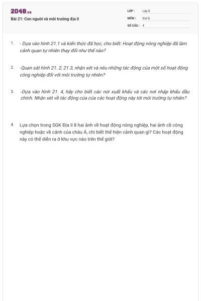 Bài 21: Con người và môi trường địa lí