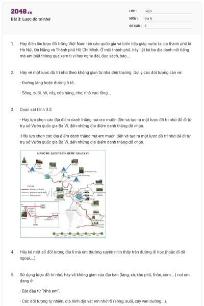Bài 3: Lược đồ trí nhớ