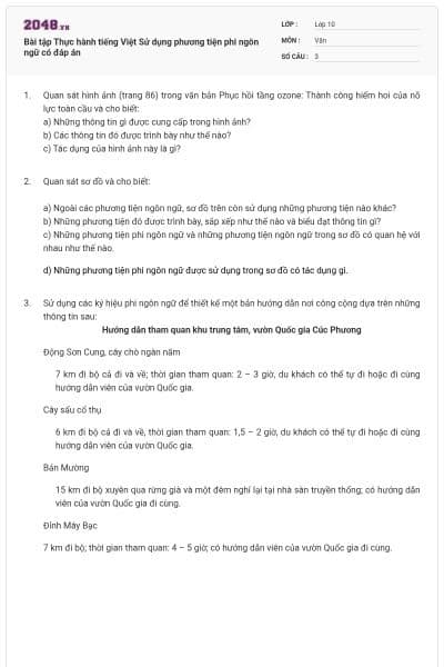Bài tập Thực hành tiếng Việt Sử dụng phương tiện phi ngôn ngữ có đáp án