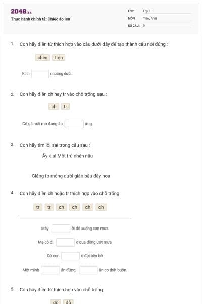 Thực hành chính tả: Chiếc áo len