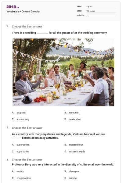 Vocabulary – Cultural Divesity