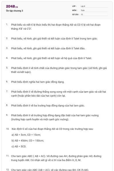 Ôn tập chương 3