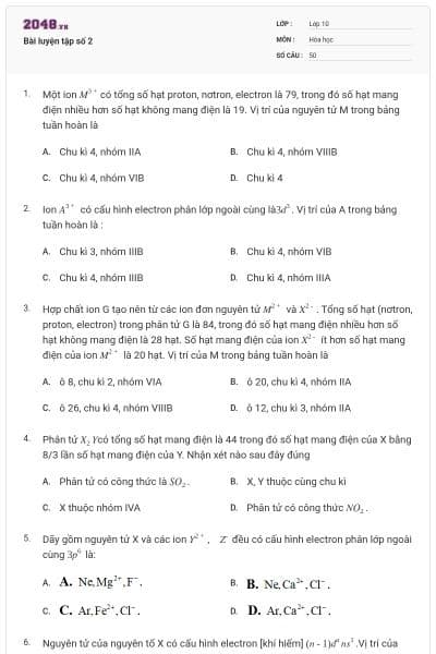 Bài luyện tập số 2