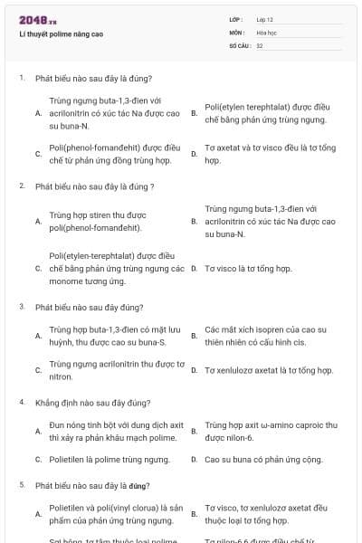 Lí thuyết polime nâng cao