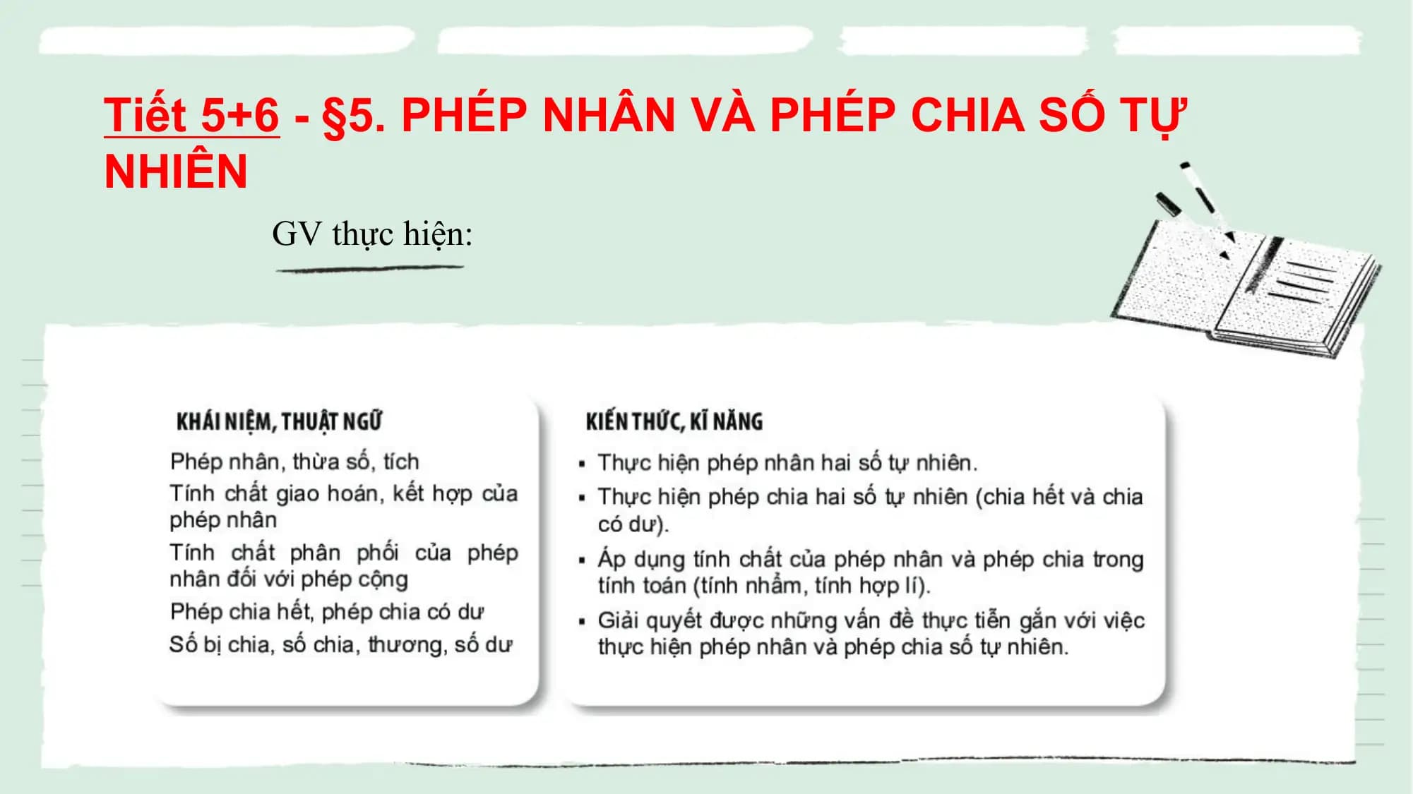 Bài giảng Toán 6 Bài 5. Phép nhân và phép chia số tự nhiên