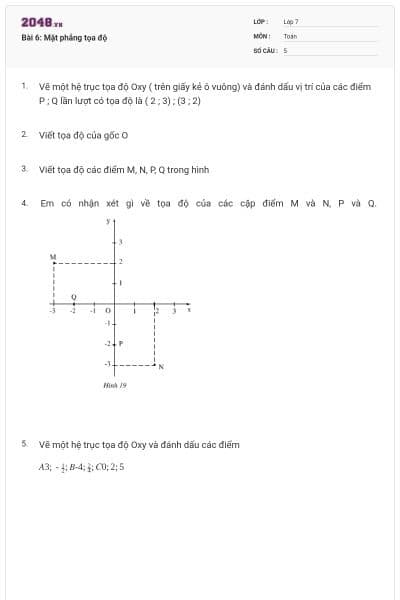 Bài 6: Mặt phẳng tọa độ