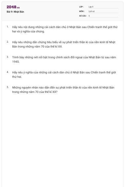 Bài 9: Nhật Bản