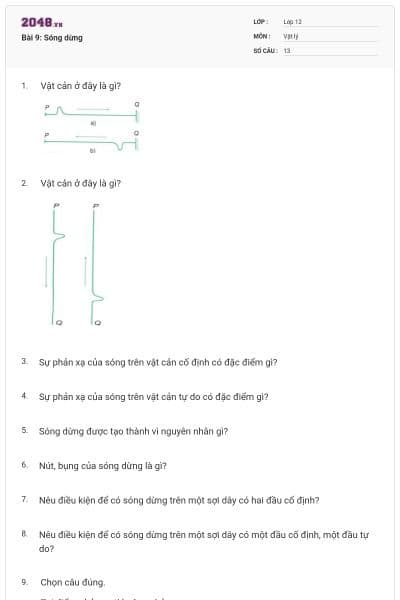 Bài 9: Sóng dừng