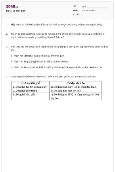 Bài 7: Đo thời gian