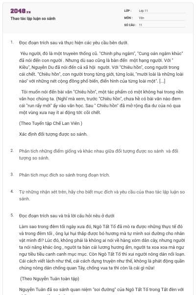 Thao tác lập luận so sánh