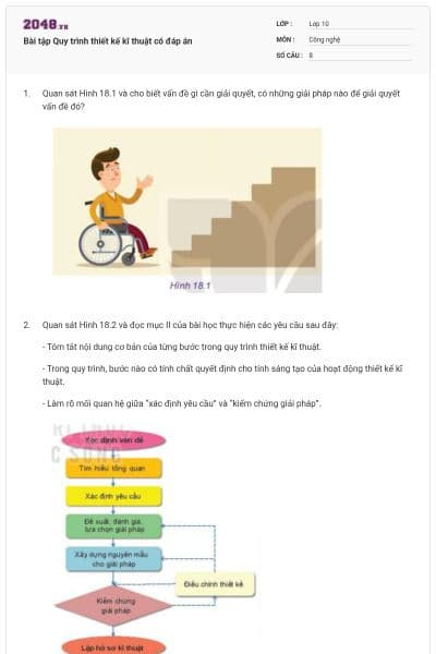 Bài tập Quy trình thiết kế kĩ thuật có đáp án