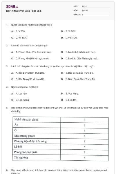 Bài 12: Nước Văn Lang - SBT LS 6