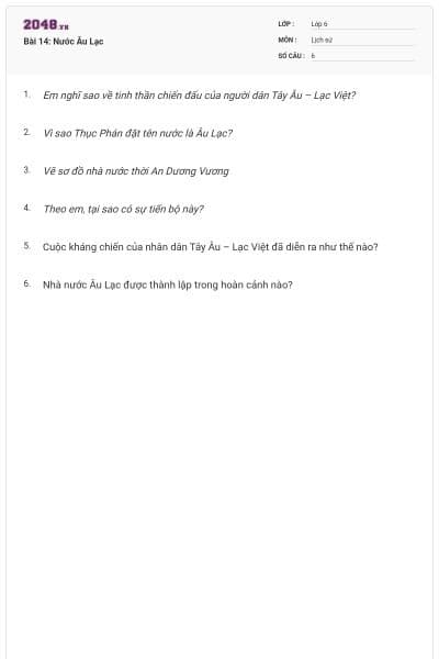 Bài 14: Nước Âu Lạc