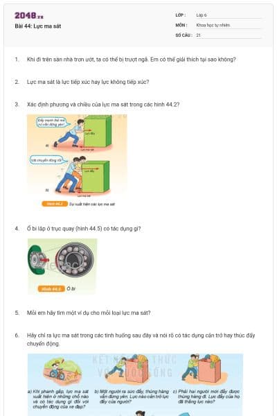 Bài 44: Lực ma sát