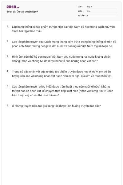 Soạn bài Ôn tập truyện lớp 9