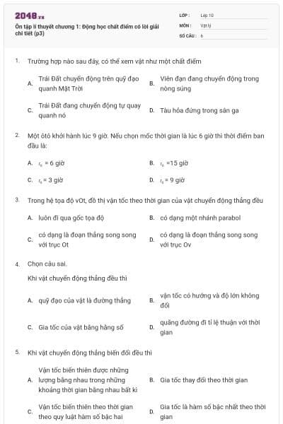 Ôn tập lí thuyết chương 1: Động học chất điểm có lời giải chi tiết (p3)
