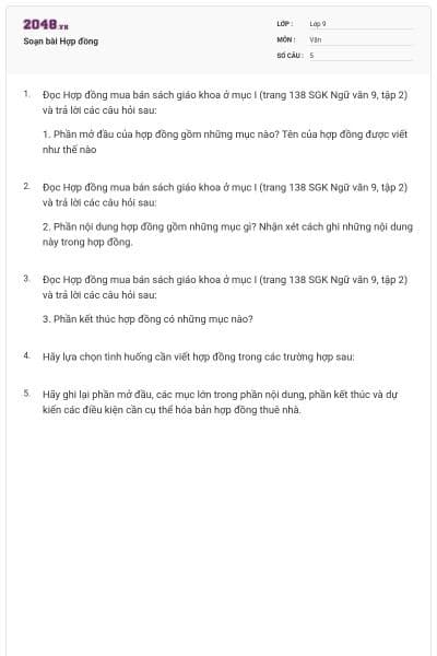 Soạn bài Hợp đồng