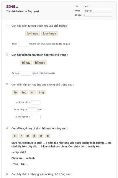 Thực hành chính tả: Ông ngoại