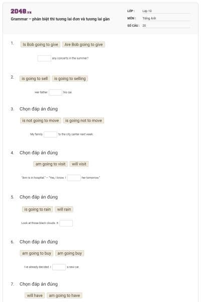 Grammar – phân biệt thì tương lai đơn và tương lai gần