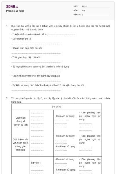 Phần nói và nghe