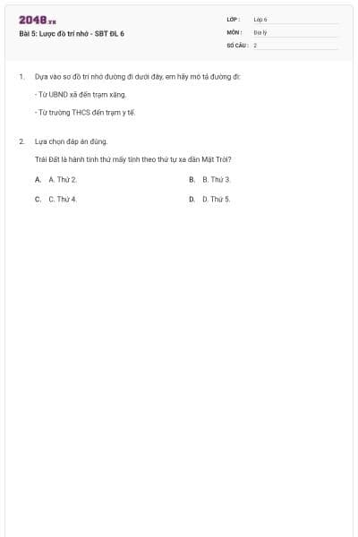 Bài 5: Lược đồ trí nhớ - SBT ĐL 6