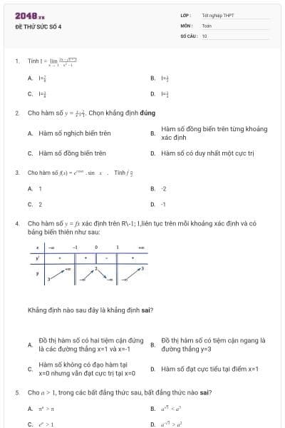 ĐỀ THỬ SỨC SỐ 4