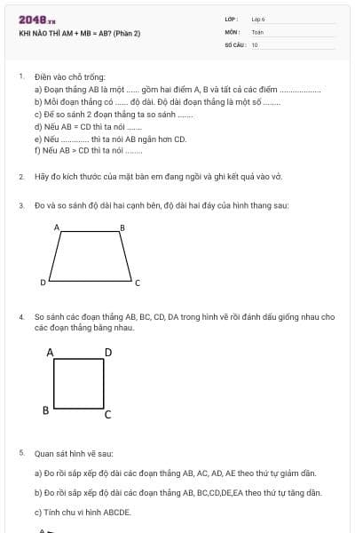 KHI NÀO THÌ AM + MB = AB? (Phần 2)