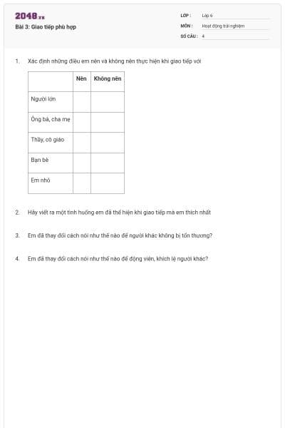 Bài 3: Giao tiếp phù hợp