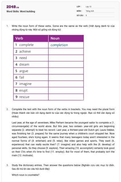 Word Skills: Word building