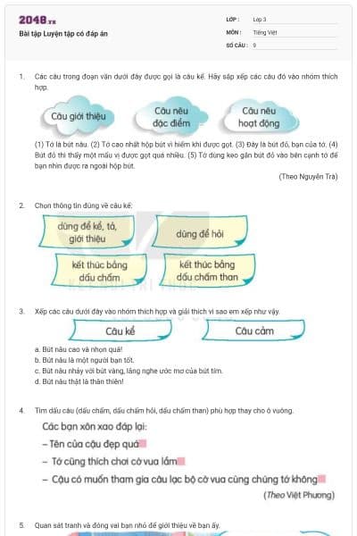 Bài tập Luyện tập có đáp án