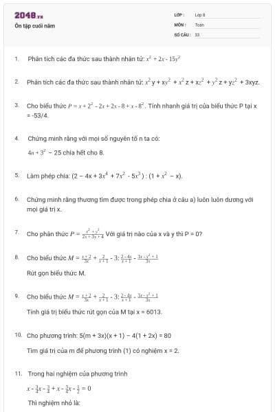 Ôn tập cuối năm