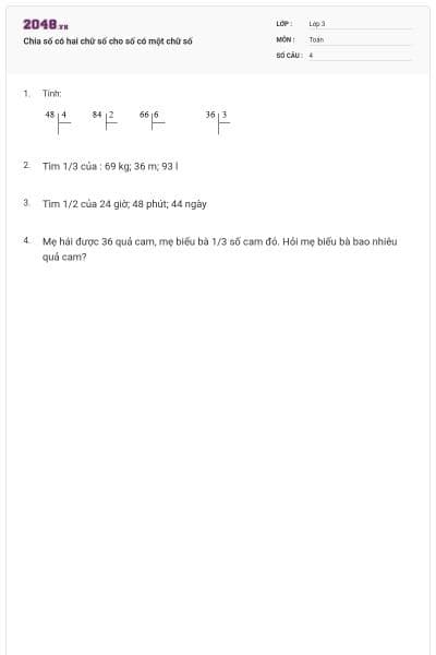 Chia số có hai chữ số cho số có một chữ số