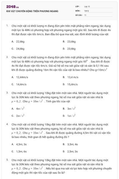 KHI VẬT CHUYỂN ĐỘNG TRÊN PHƯƠNG NGANG