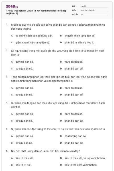 17 câu Trắc nghiệm GDCD 11 Kết nối tri thức Bài 10 có đáp án (Phần 2)