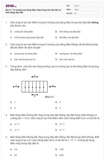 Bài 21: Từ trường của dòng điện chạy trong các dây dẫn có hình dạng đặc biệt