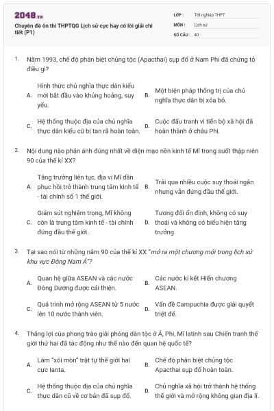 Chuyên đề ôn thi THPTQG Lịch sử cực hay có lời giải chi tiết (P1)
