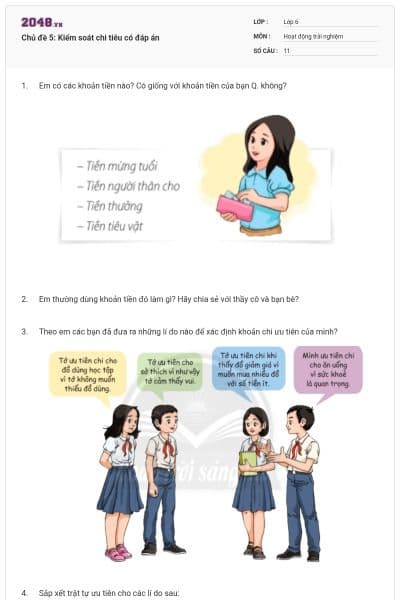 Chủ đề 5: Kiểm soát chi tiêu có đáp án